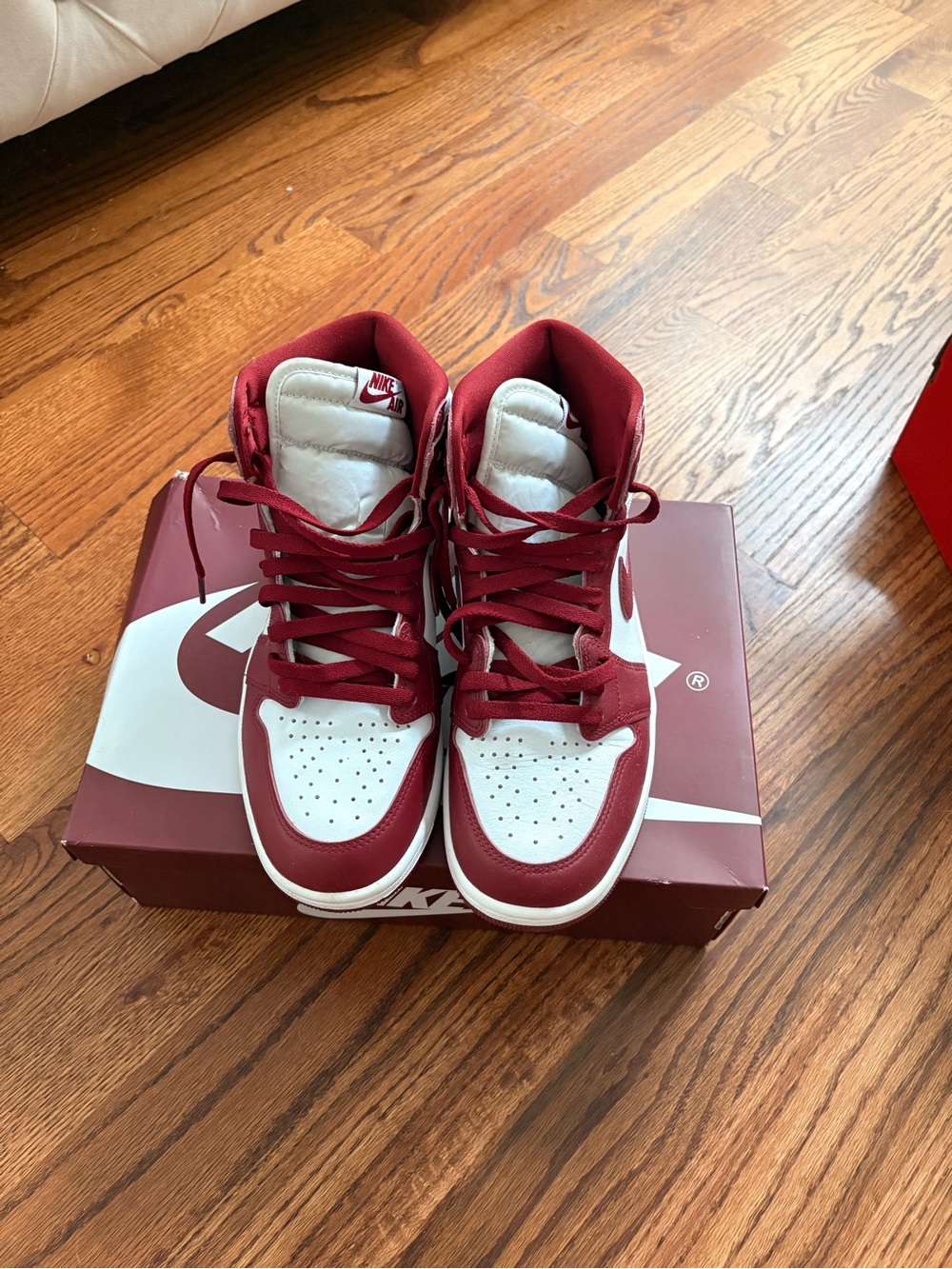 Nike Women’s High-Top Sneakers - Maroon and White